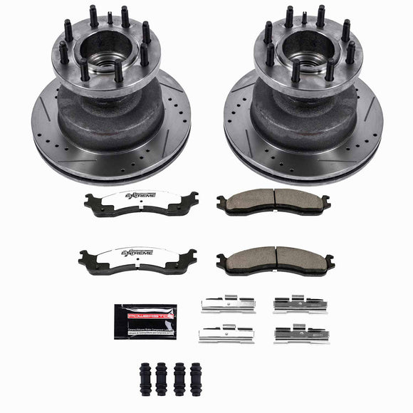 PowerStop Z36 Carbon-Fiber Ceramic Brake Pad with Drilled and Slotted Rotor Kit
