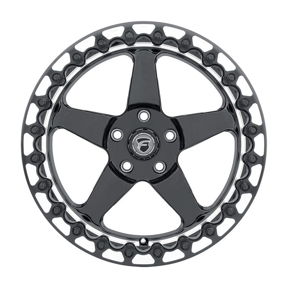 17x10 Forgestar D5 Beadlock Gloss Black Machined 5x115 ET30 Wheel Rim