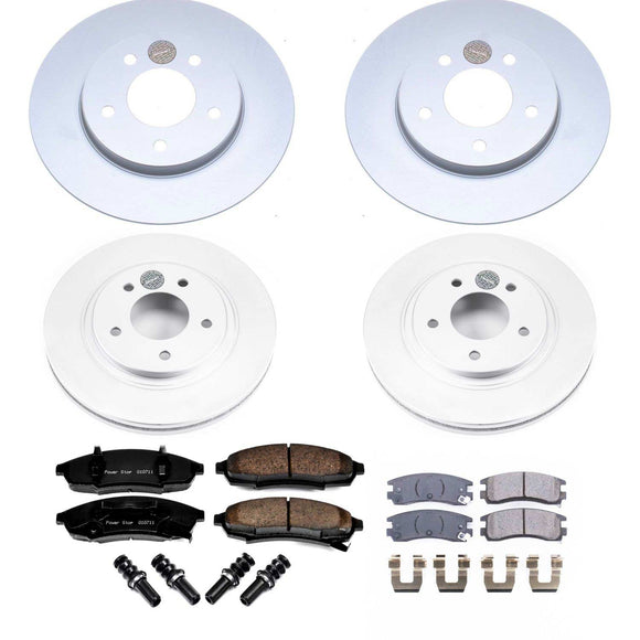 PowerStop Genuine Geomet Coated Rotor and Low-Dust Ceramic Brake Pad Kit