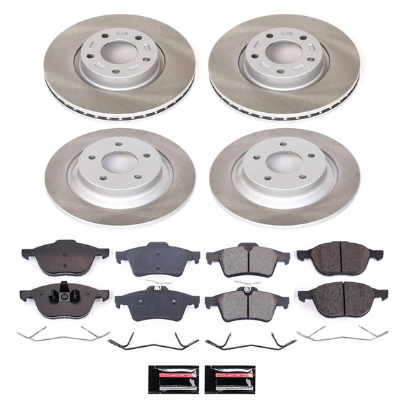 PowerStop Semi-Coated Rotor and Low-Dust Ceramic Brake Pad Kit