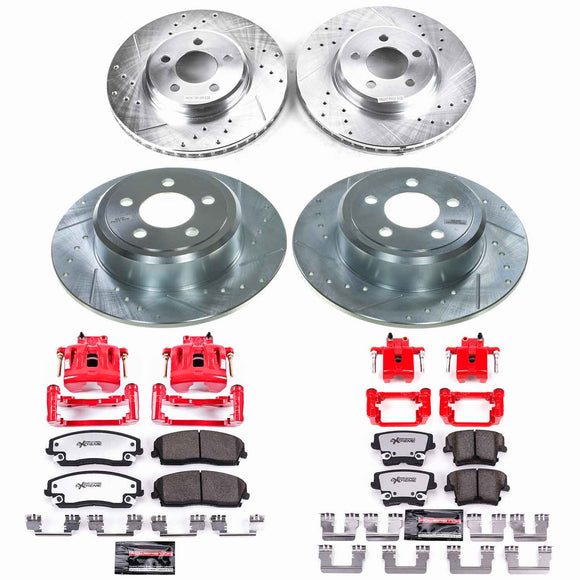 PowerStop Z26 Street Performance Ceramic Brake Pad, Drilled Slotted Rotor, and C
