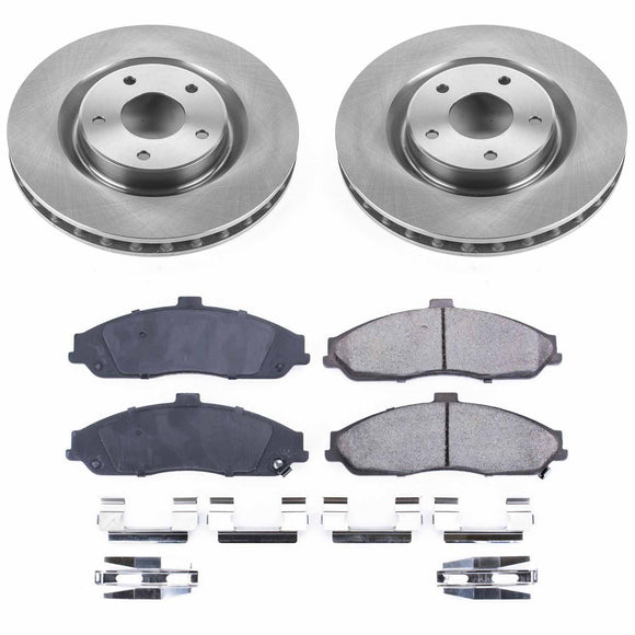PowerStop OE Stock Replacement Low-Dust Ceramic Brake Pad and Rotor Kit