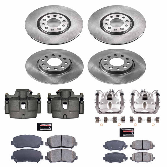 PowerStop OE Stock Replacement Low-Dust Ceramic Brake Pad, Rotor and Caliper Kit