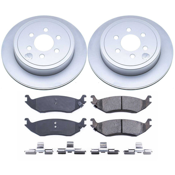 PowerStop Genuine Geomet Coated Rotor and Low-Dust Ceramic Brake Pad Kit
