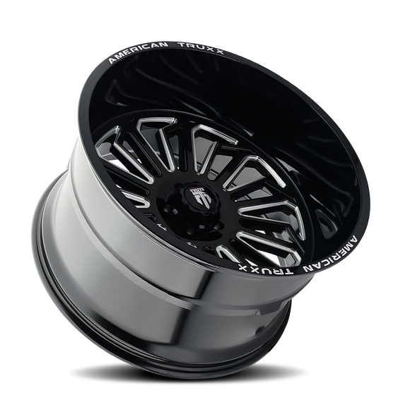 22x12 American Truxx AT1916 Butcher Black Milled 6x135 ET-51 Wheel Rim