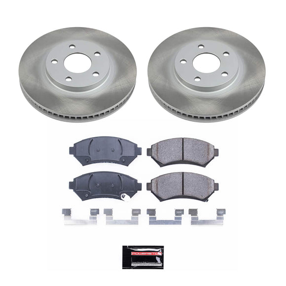 PowerStop Semi-Coated Rotor and Low-Dust Ceramic Brake Pad Kit
