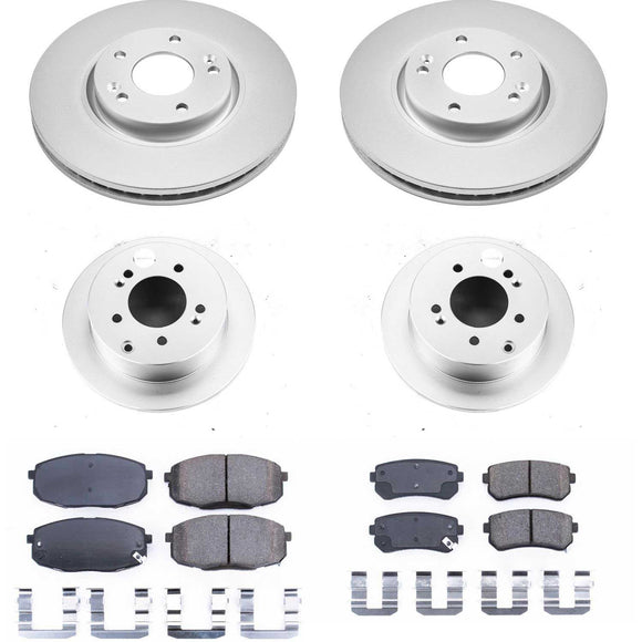 PowerStop Genuine Geomet Coated Rotor and Low-Dust Ceramic Brake Pad Kit