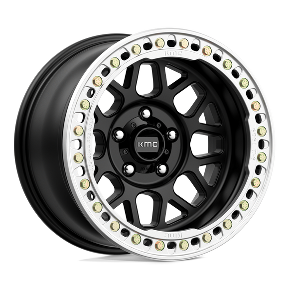 17x9 KMC KM235 Grenade Crawl Beadlock Satin Black 0X0 ET-38 CB108 Wheel Rim