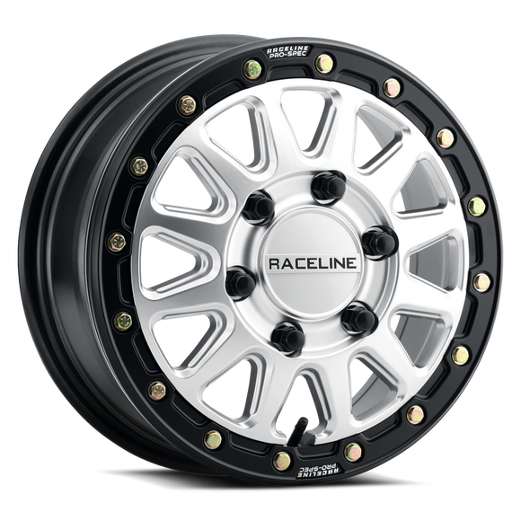 15x10 Raceline A14SB Alpha Hyper Silver With Black Ring 6x139.7 ET25 Wheel
