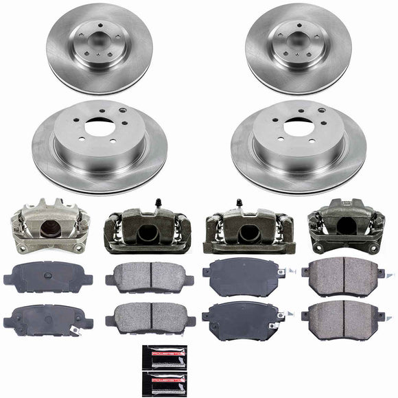 PowerStop OE Stock Replacement Low-Dust Ceramic Brake Pad, Rotor and Caliper Kit
