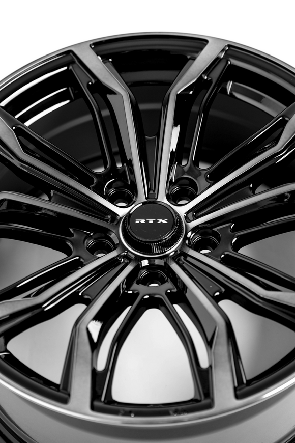 18x8 RTX Black Widow Black Machined Grey 5x120 ET35 wheel/rim
