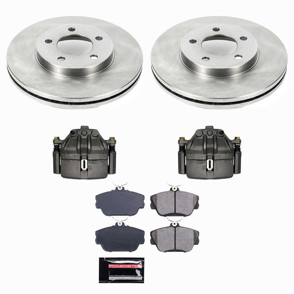 PowerStop OE Stock Replacement Low-Dust Ceramic Brake Pad, Rotor and Caliper Kit