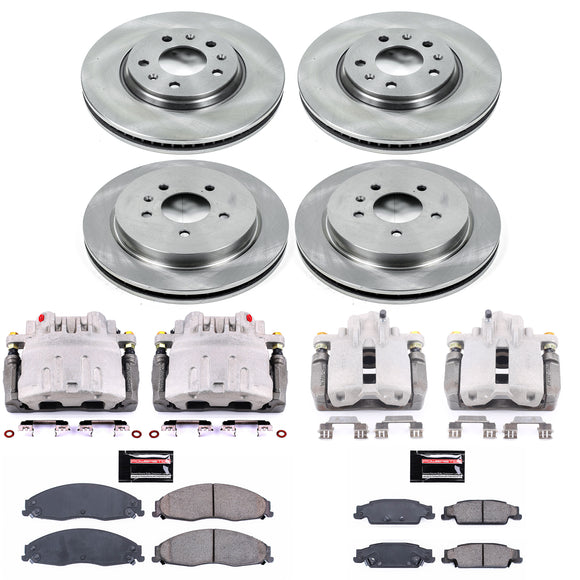 PowerStop OE Stock Replacement Low-Dust Ceramic Brake Pad, Rotor and Caliper Kit