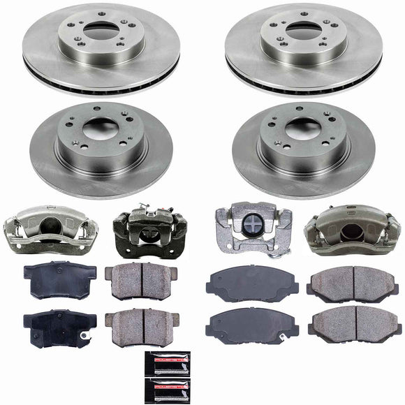 PowerStop OE Stock Replacement Low-Dust Ceramic Brake Pad, Rotor and Caliper Kit