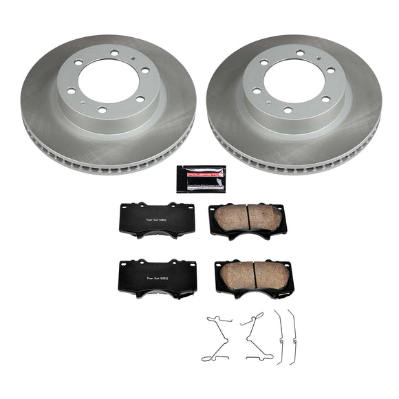 PowerStop Semi-Coated Rotor and Low-Dust Ceramic Brake Pad Kit