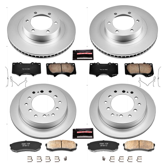 PowerStop Genuine Geomet Coated Rotor and Low-Dust Ceramic Brake Pad Kit