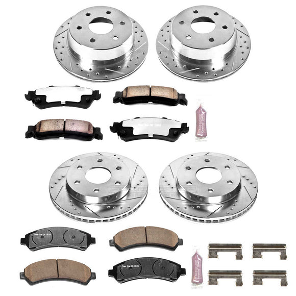 PowerStop Z36 Carbon-Fiber Ceramic Brake Pad with Drilled and Slotted Rotor Kit