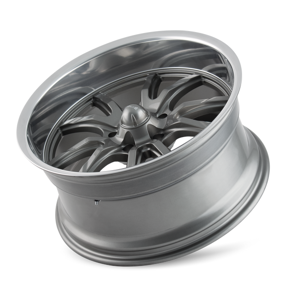 18x9.5 Ridler 650 Grey/Polished Lip Wheel/Rim 5x114.3 5-114.3 18-9.5 ET0