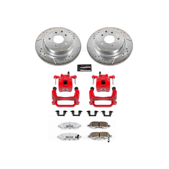 PowerStop Z26 Street Performance Ceramic Brake Pad, Drilled Slotted Rotor, and C