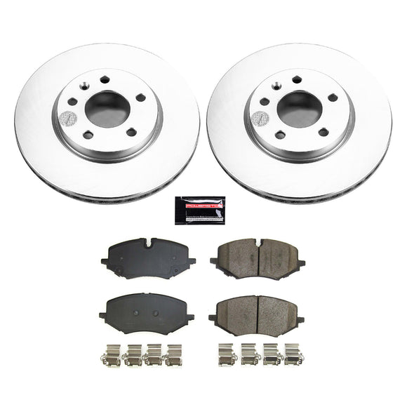 PowerStop Genuine Geomet Coated Rotor and Low-Dust Ceramic Brake Pad Kit