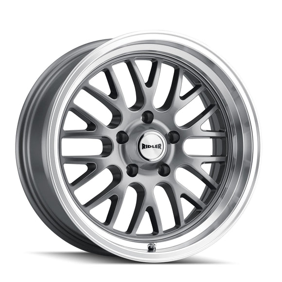 20x8.5 Ridler 607 Grey With Machined Lip 5x120.65 ET0 wheel rim