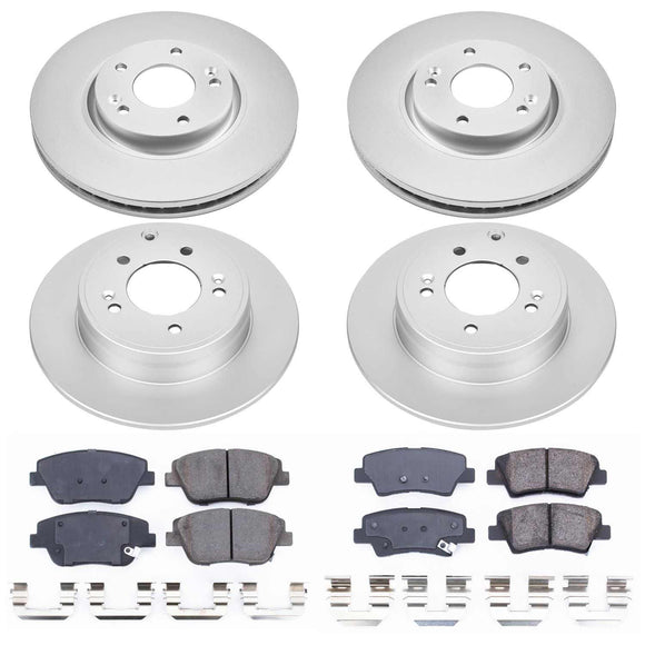 PowerStop Genuine Geomet Coated Rotor and Low-Dust Ceramic Brake Pad Kit