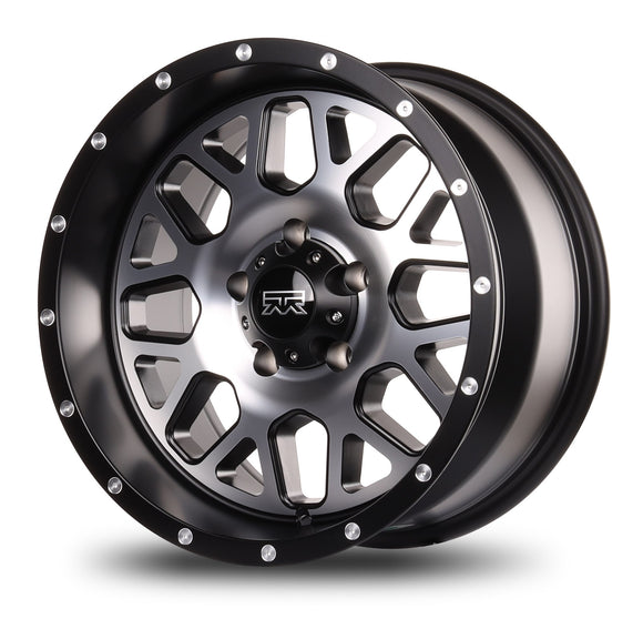 17x9 Mudder Trucker MT859 Mutiny Black Machined 5x127 5x5 ET-12 Wheel Rim