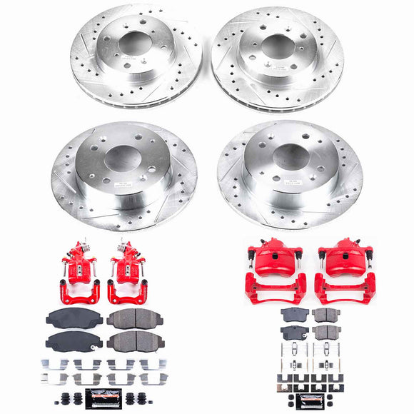 PowerStop Z23 Daily Driver Carbon-Fiber Ceramic Pads Drilled & Slotted Rotor & C