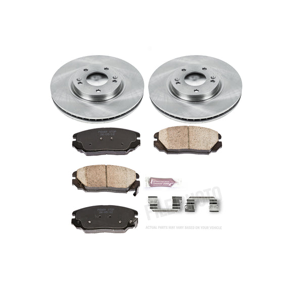 PowerStop OE Stock Replacement Low-Dust Ceramic Brake Pad and Rotor Kit