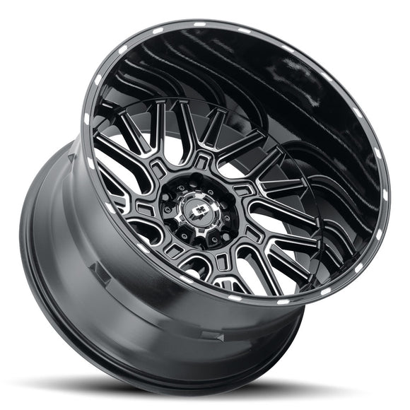 24x12 Vision 404 Gloss Black Milled Spoke 8x170 ET-51 wheel/rim