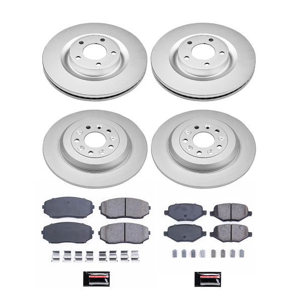 PowerStop Genuine Geomet Coated Rotor and Low-Dust Ceramic Brake Pad Kit