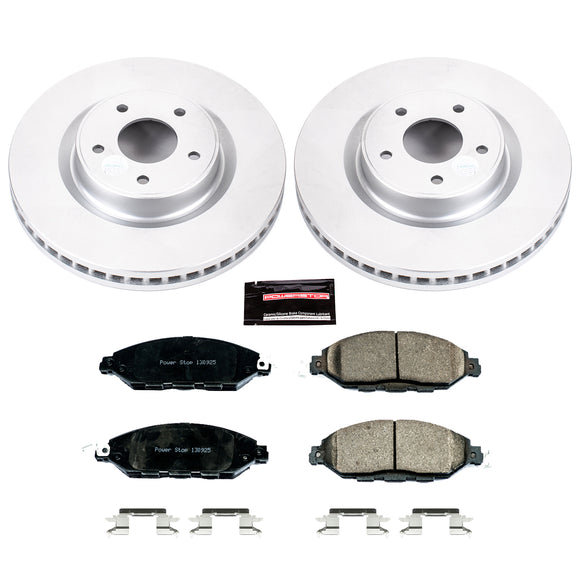 PowerStop Genuine Geomet Coated Rotor and Low-Dust Ceramic Brake Pad Kit