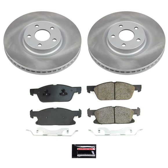 PowerStop Semi-Coated Rotor and Low-Dust Ceramic Brake Pad Kit