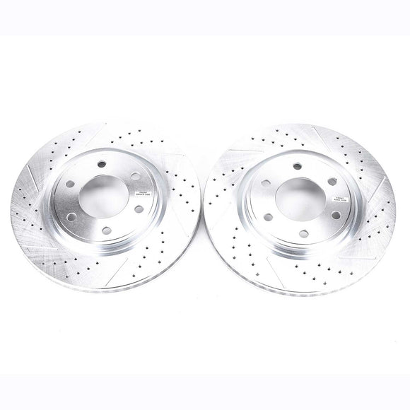 PowerStop Evolution Drilled Slotted Rotors Pair Front For Nissan Armada