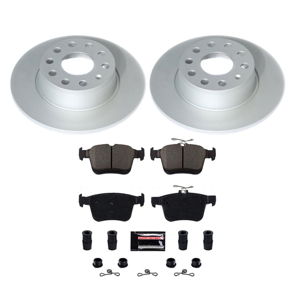 PowerStop Genuine Geomet Coated Rotor and Carbon-Fiber Ceramic Brake Pad Kit