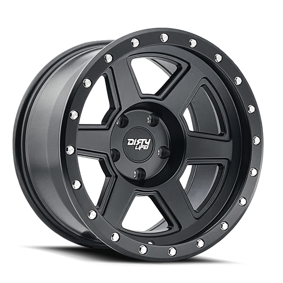 17x9 Dirty Life Compound Matte Black 6x139.7 ET-38 CB106 Wheel Rim