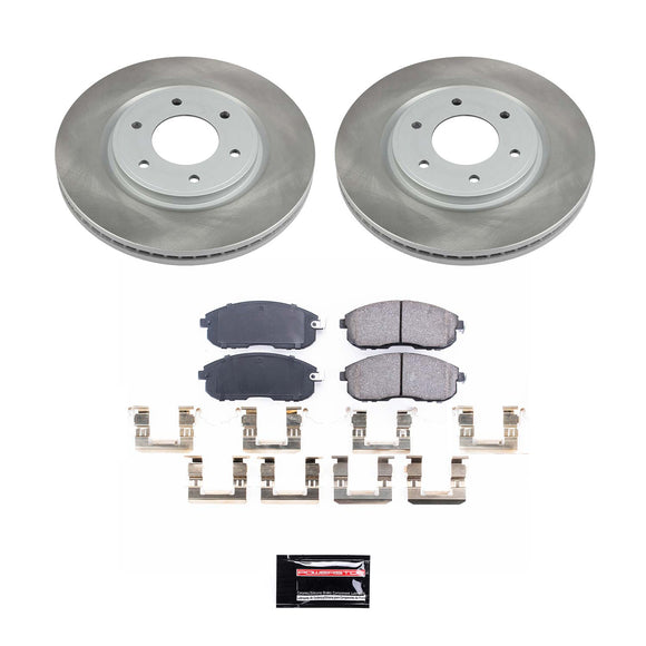 PowerStop Semi-Coated Rotor and Low-Dust Ceramic Brake Pad Kit