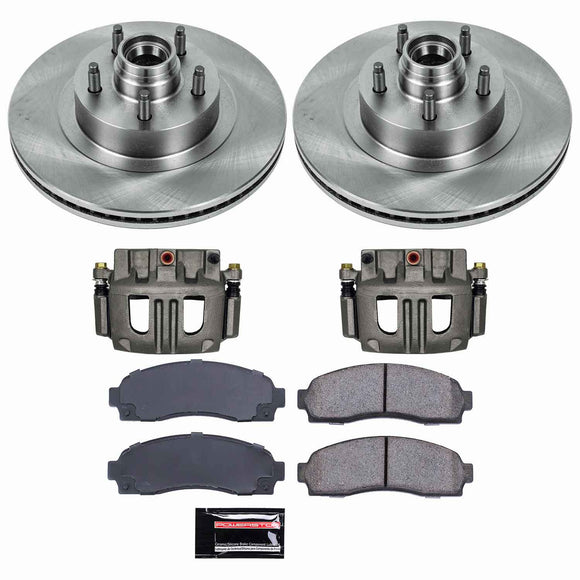 PowerStop OE Stock Replacement Low-Dust Ceramic Brake Pad, Rotor and Caliper Kit