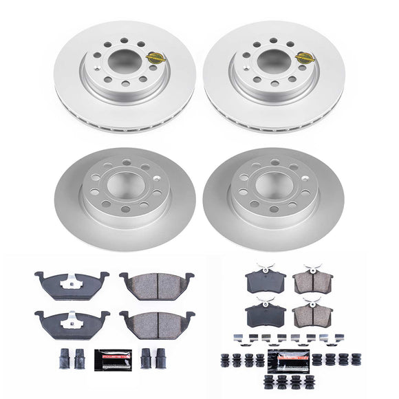 PowerStop Genuine Geomet Coated Rotor and Carbon-Fiber Ceramic Brake Pad Kit