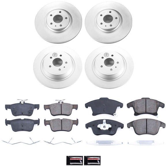 PowerStop Genuine Geomet Coated Rotor and Low-Dust Ceramic Brake Pad Kit