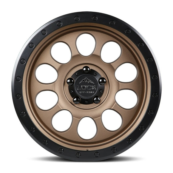 20x9 Lock Off-Road .50 CAL Matte Bronze Black Ring 5x127 5x5 ET0 Wheel Rim