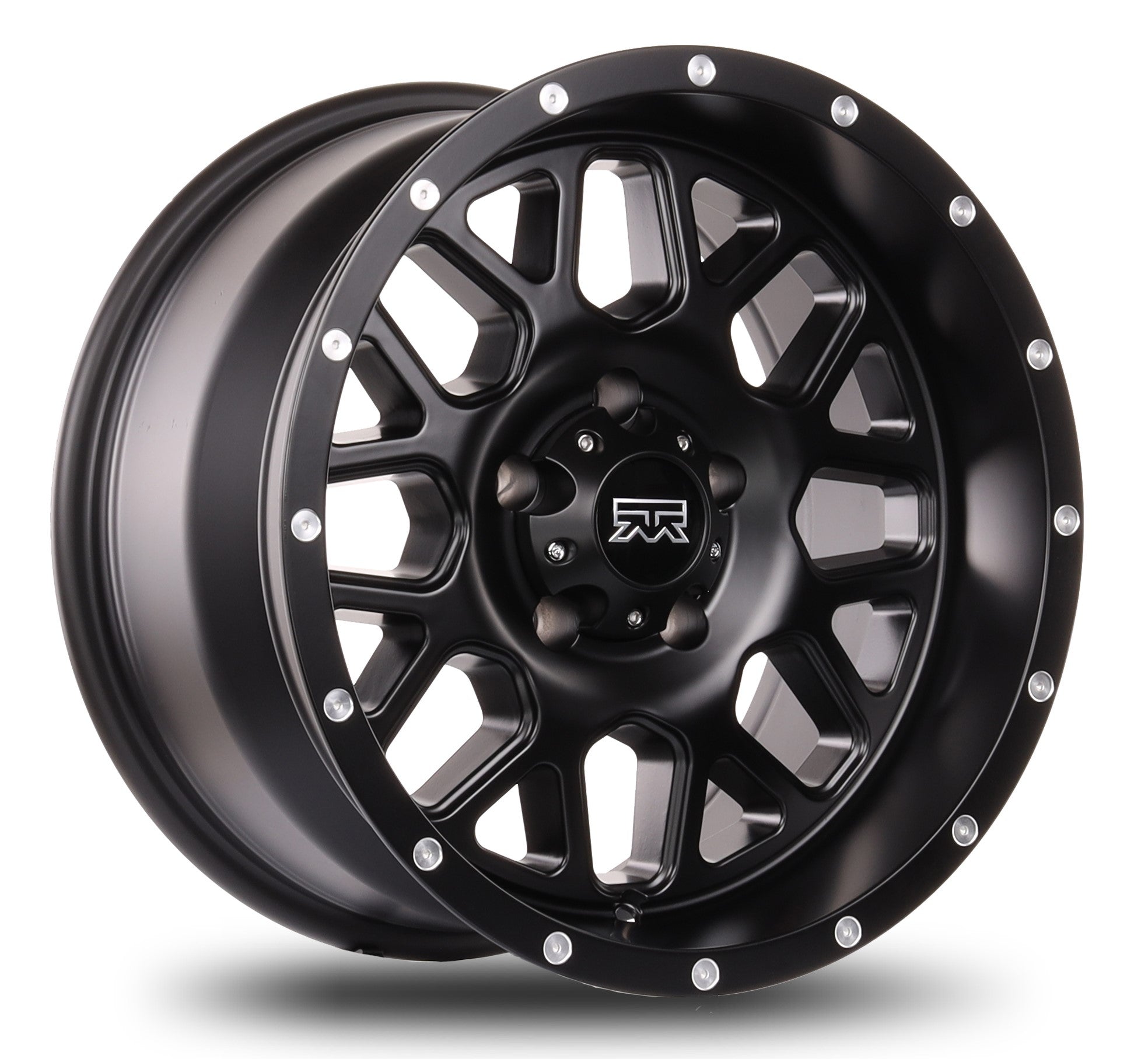 17x9 Mudder Trucker MT859 Mutiny Satin Black 5x127 5x5 ET-12 Wheel Rim