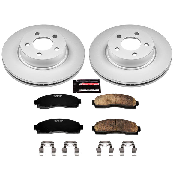 PowerStop Genuine Geomet Coated Rotor and Low-Dust Ceramic Brake Pad Kit