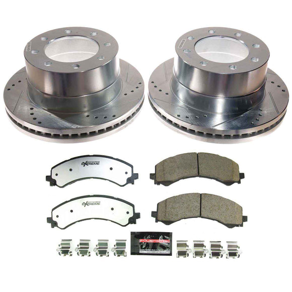 PowerStop Z36 Carbon-Fiber Ceramic Brake Pad with Drilled and Slotted Rotor Kit