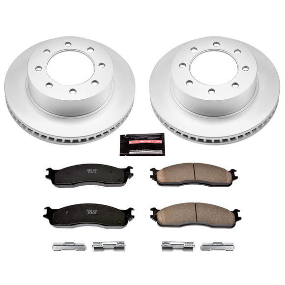 PowerStop Genuine Geomet Coated Rotor and Low-Dust Ceramic Brake Pad Kit