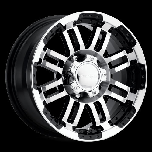 17x8.5 Vision 375 Warrior Black Machined Face 5x139.7 5x5.5 ET18 Wheel Rim