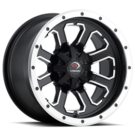 12x7 Vision 548 Commander Matte Black Machined Face 4x136 ET2.5 Wheel Rim