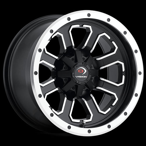 12x7 Vision 548 Commander Matte Black Machined Face 4x136 ET2.5 Wheel Rim