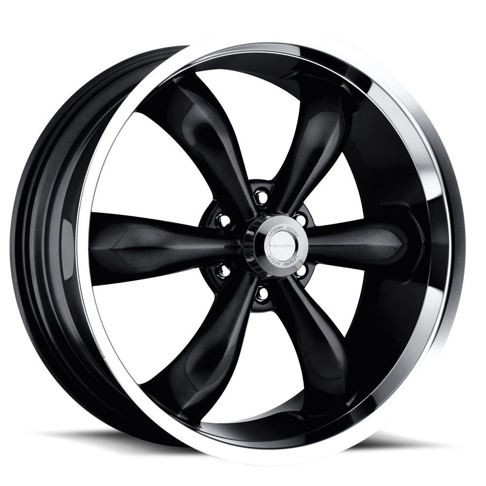 20x8.5 Vision 142 Legend 5 Black Machined Lip 5x127 5x5 ET10 Wheel Rim - 0