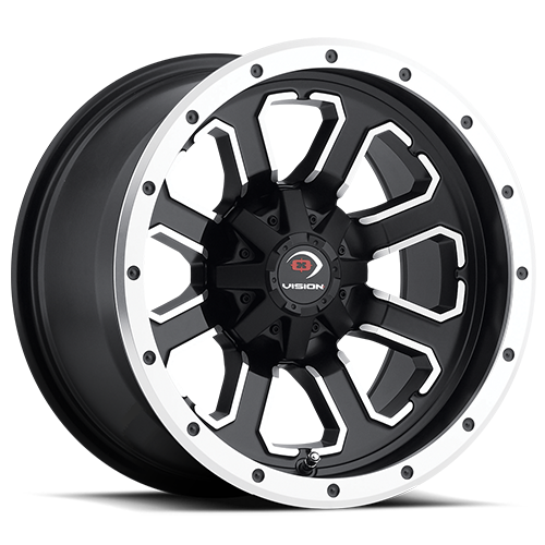 12x8 Vision 548 Commander Black Machined Face 4x156 ET-10.2 Wheel Rim